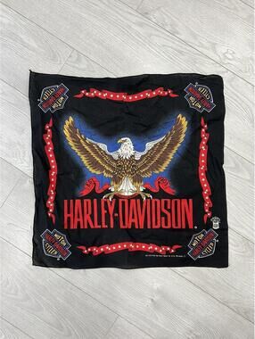 Vtg Harley Davidson Eagle Scarf Handkerchief Bandana tee